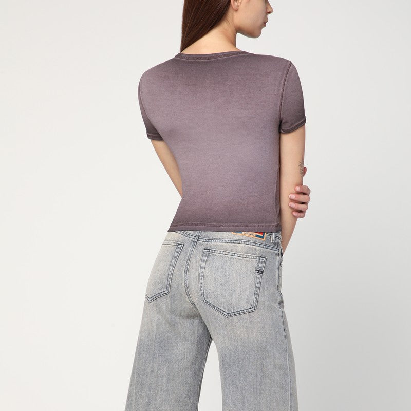 Diesel T-Ele T-shirt in washed purple stretch cotton