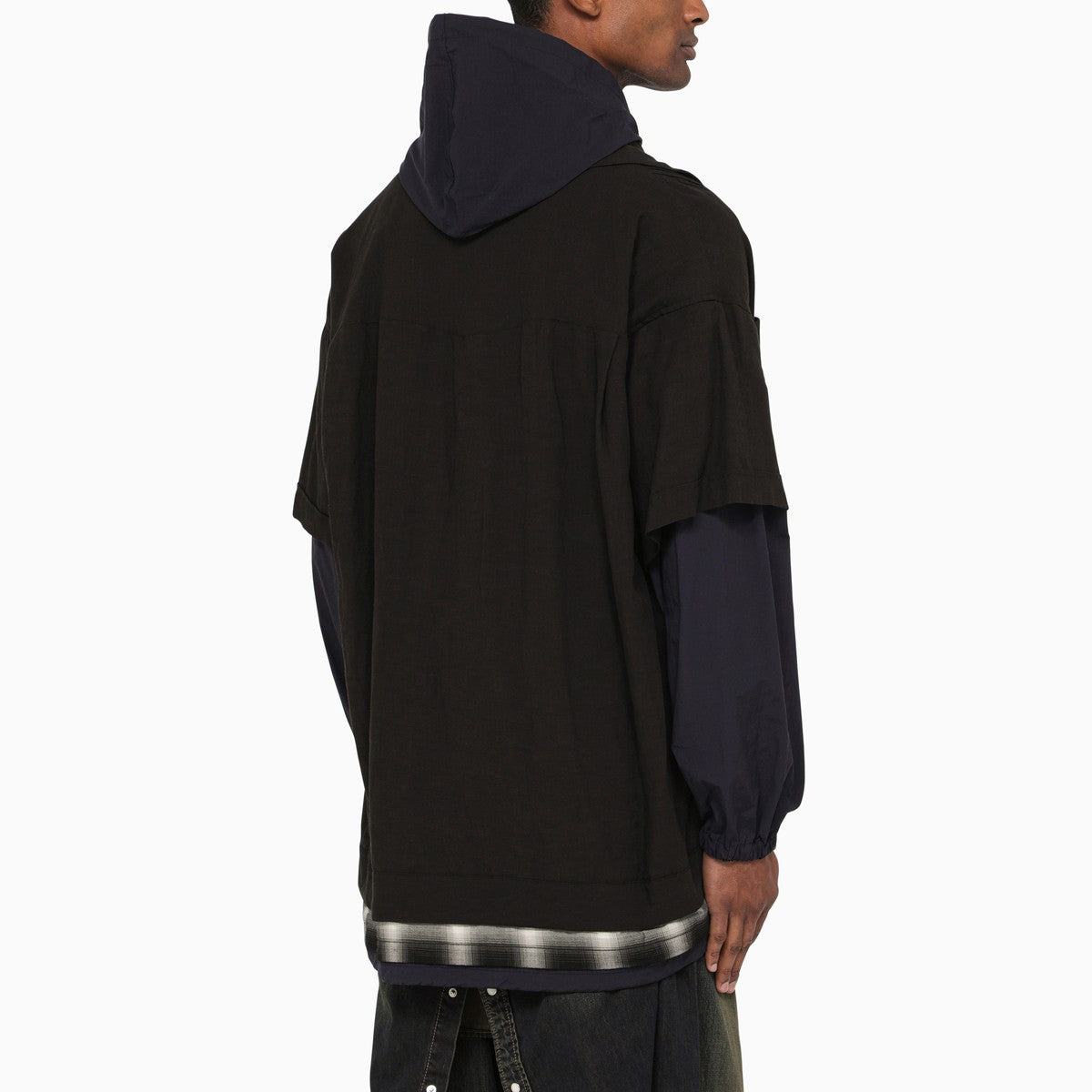 Three-layer hooded shirt in cotton — Maison MIHARA YASUHIRO