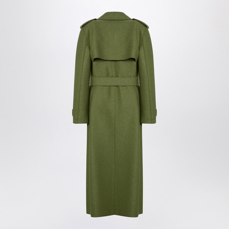 Harris Wharf London Manteau en laine verte avec ceinture
