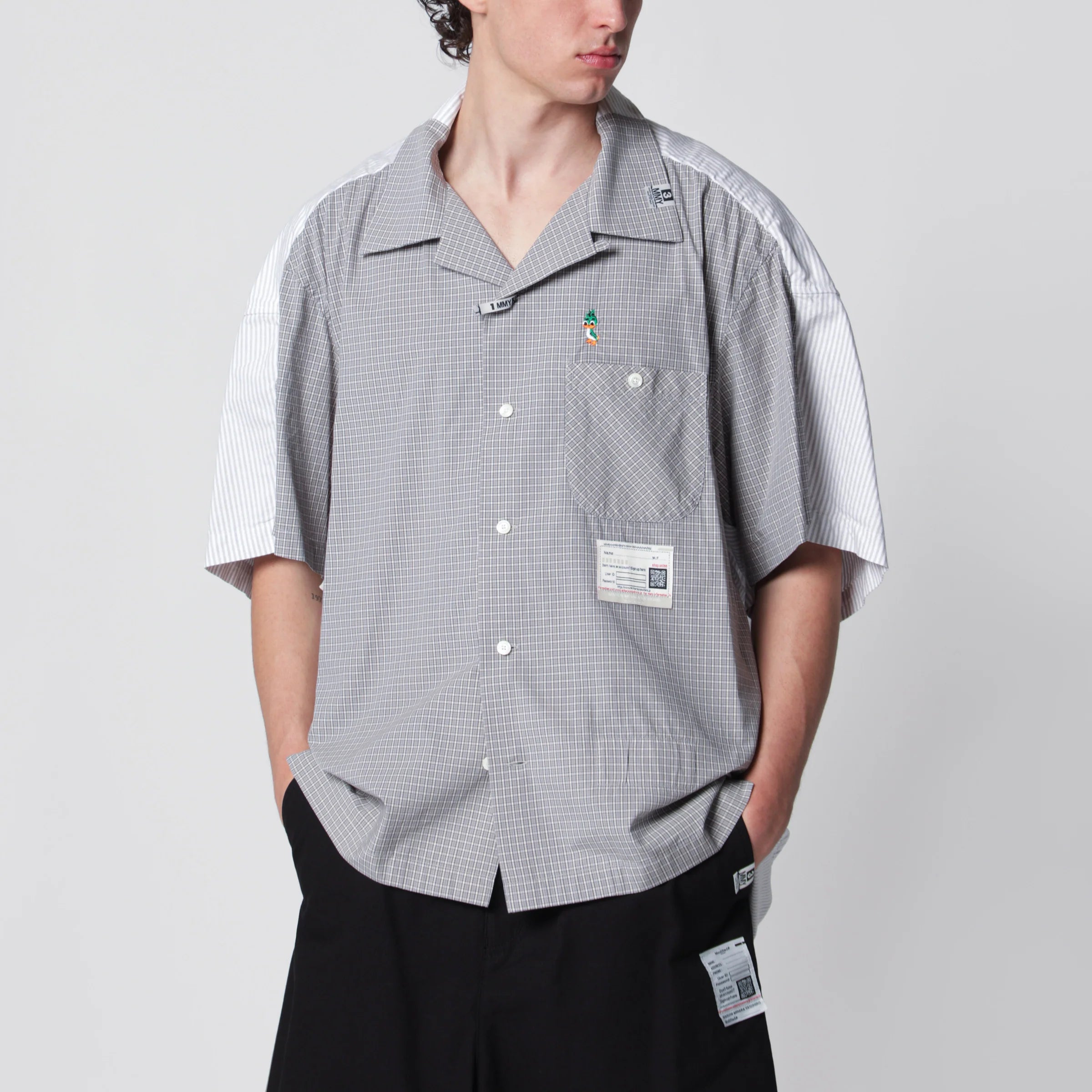 Maison MIHARA YASUHIRO Grey Checked Layered Shirt — New In