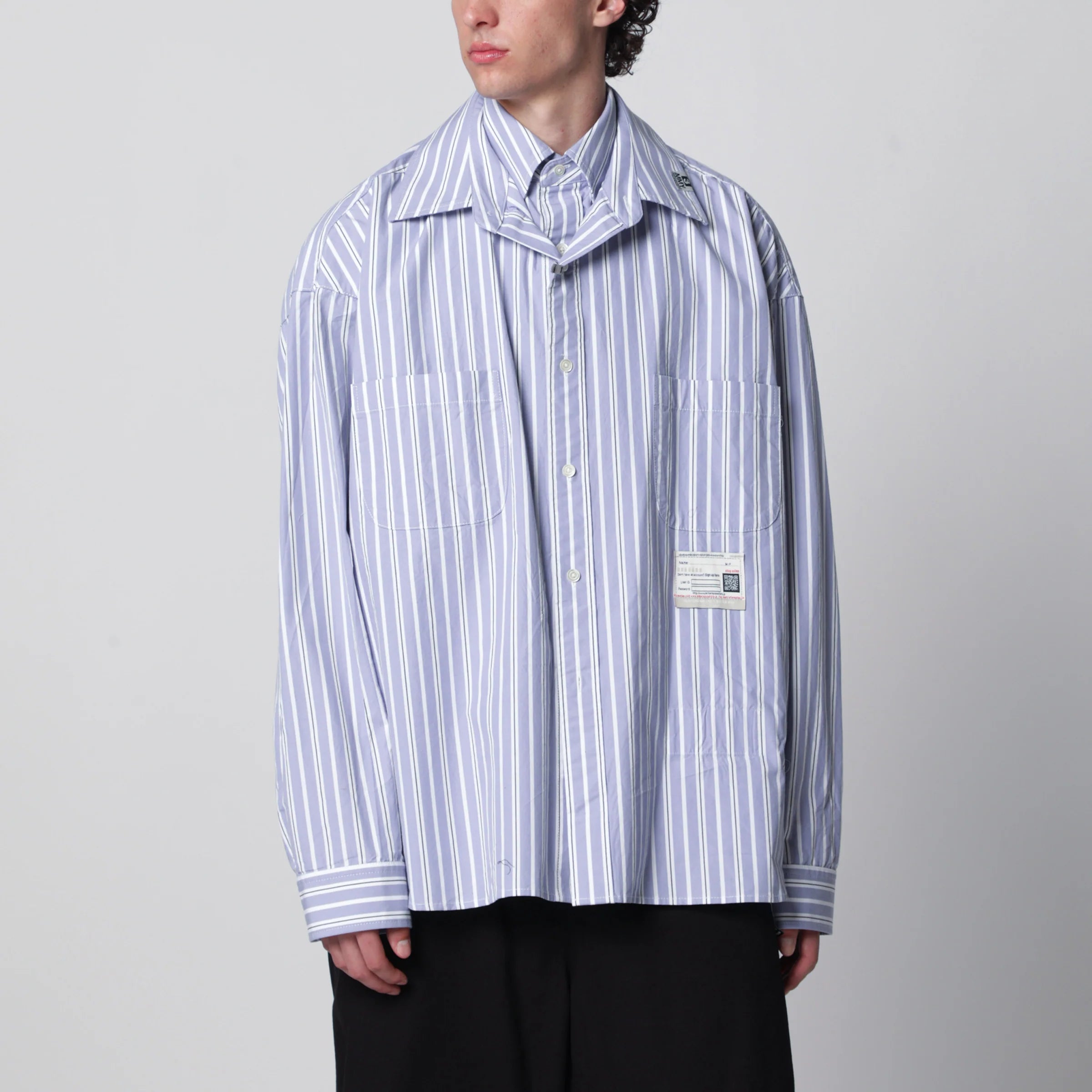 Maison MIHARA YASUHIRO Double-Layer Cotton Shirt - Light Blue