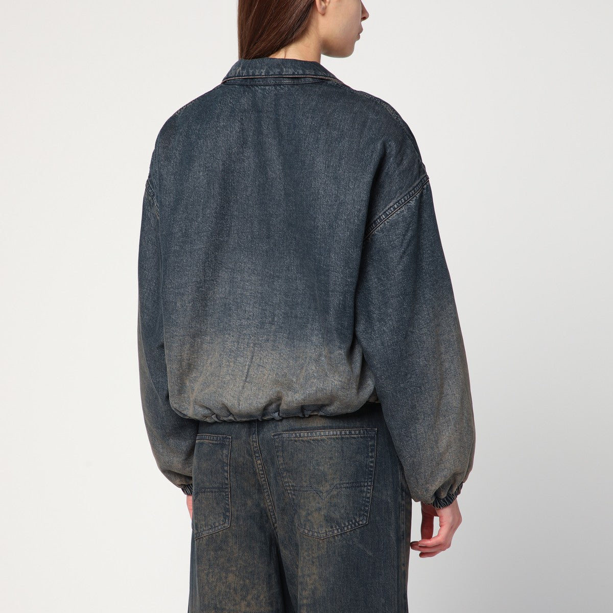 Diesel De-Flower jacket in Lyocell denim medium blue