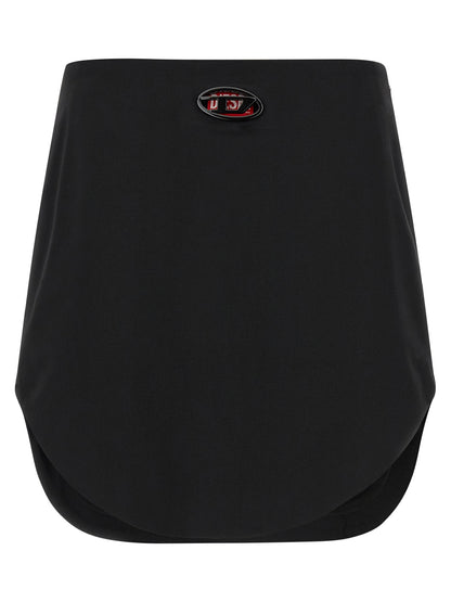 Diesel O-livery Skirt — Wool Mini Skirt, Black
