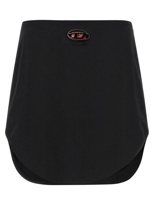 Diesel O-livery Skirt — Wool Mini Skirt, Black