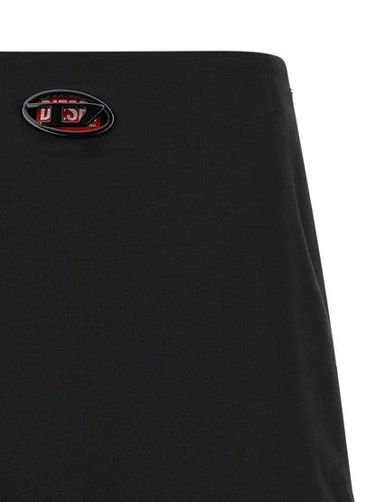 Diesel O-livery Skirt — Wool Mini Skirt, Black