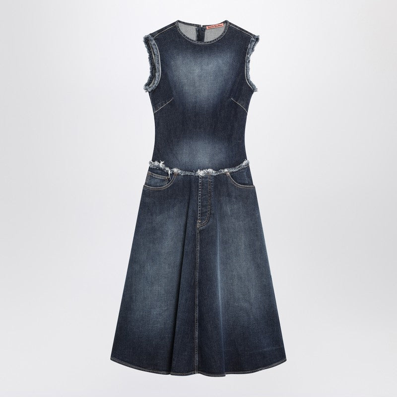 Vestido midi vaquero en capas azul de Acne Studios