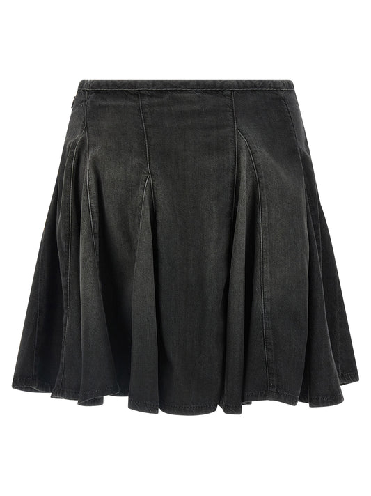 Diesel De-spiki-s Mini Skirt — Black Denim