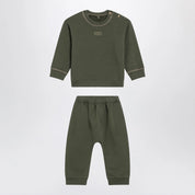 Teddy & Minou Moss green two-piece cotton suit
