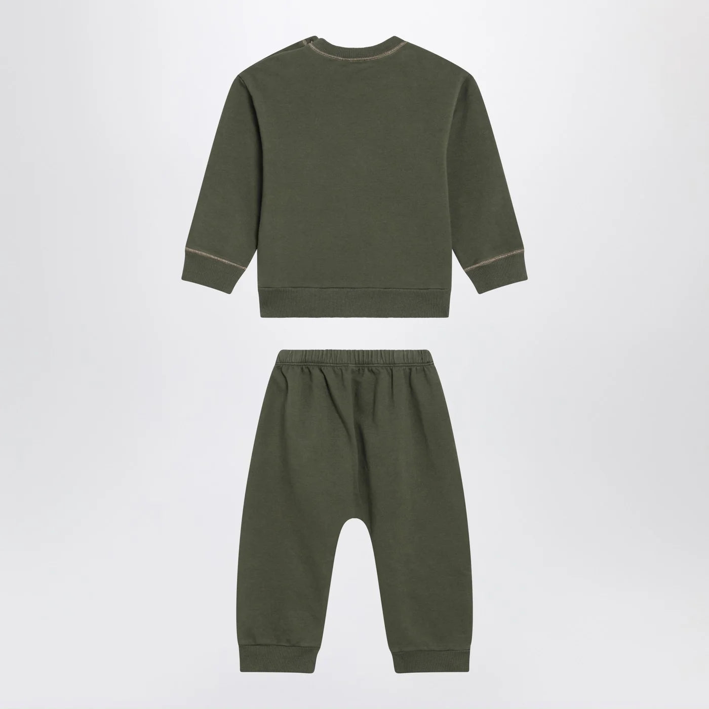 Teddy & Minou Moss green two-piece cotton suit