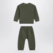 Teddy & Minou Moss green two-piece cotton suit