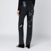 AGOLDE Black faux leather trousers Low Rise Slim