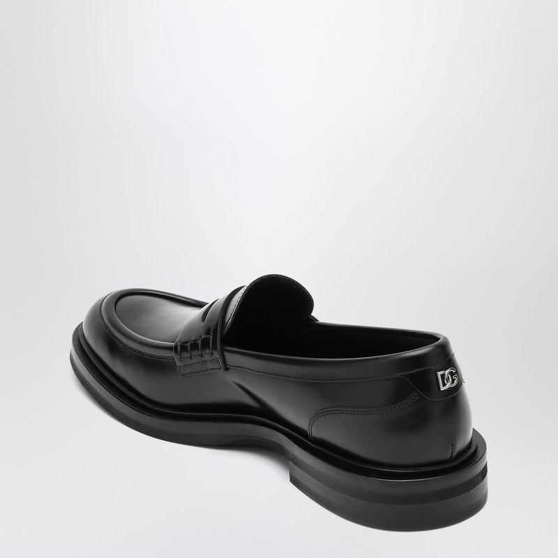 Mocasín Dolce &amp; Gabbana de piel cepillada negra