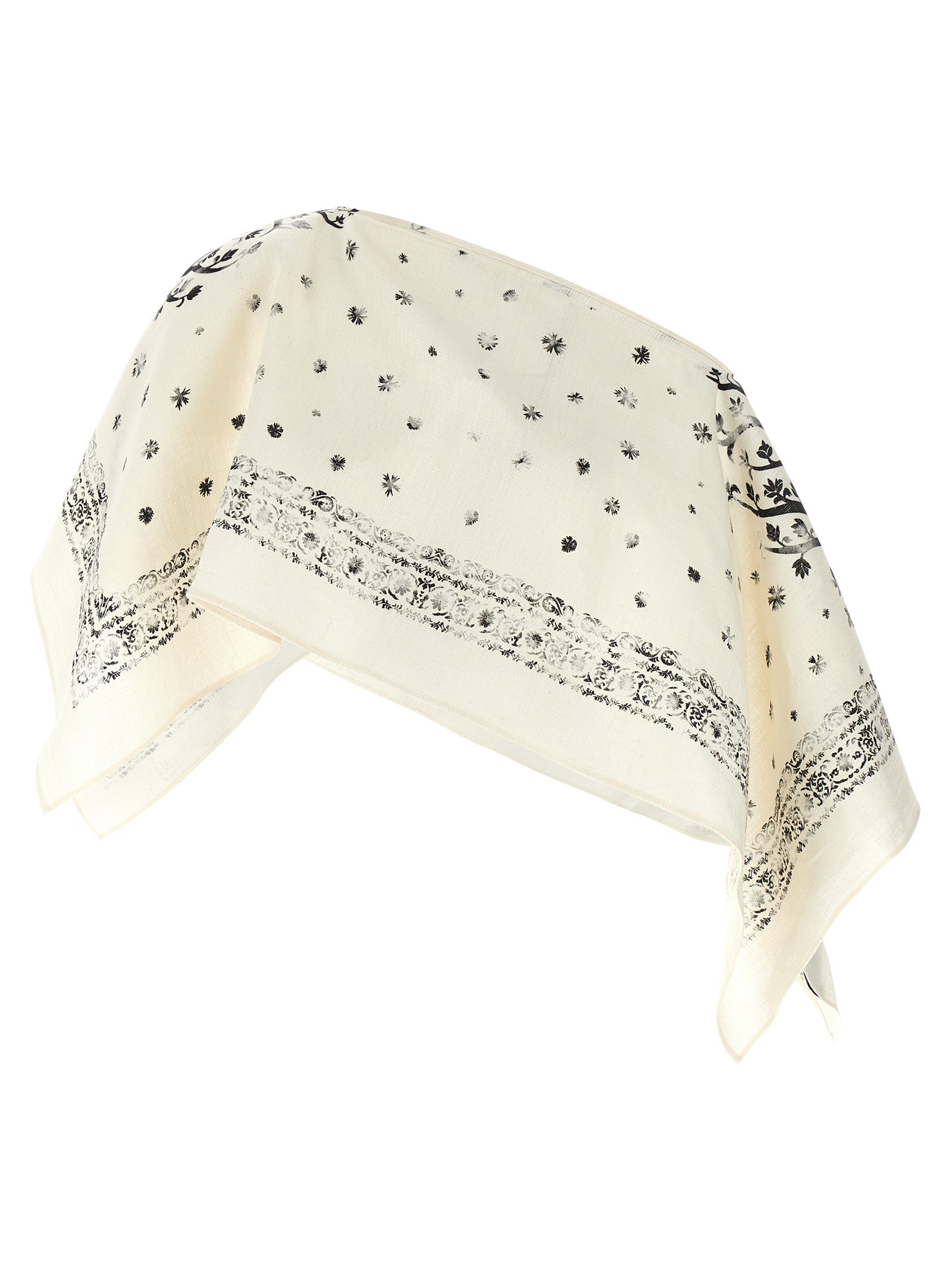 Alberta Ferretti Hood Top — Printed Linen Top (One Size)