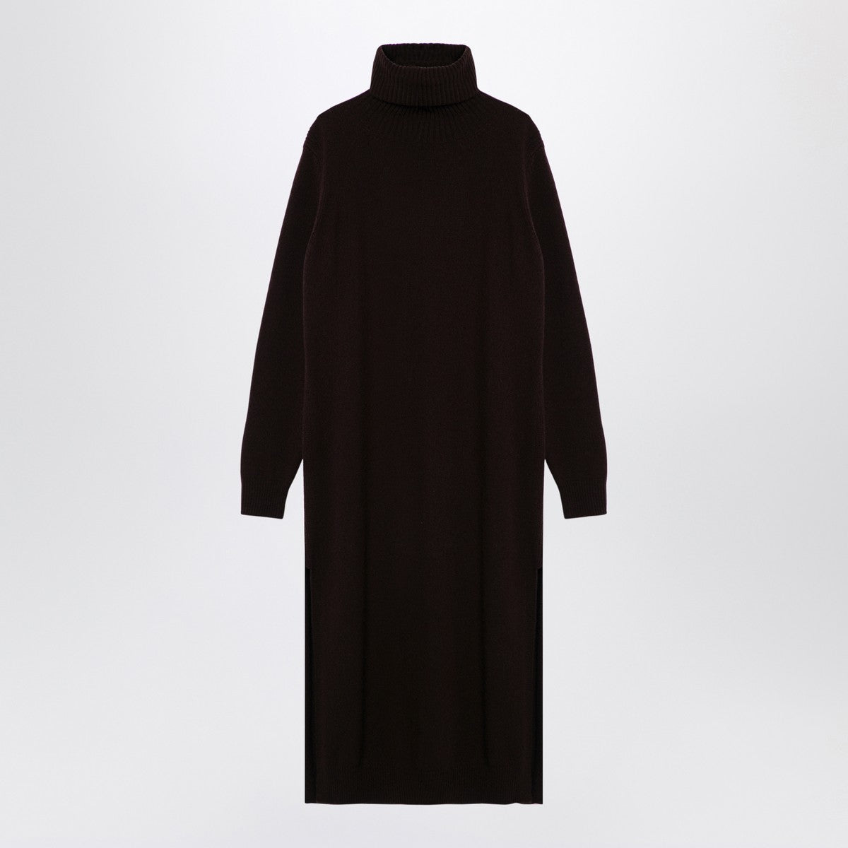 Brown cashmere blend turtleneck dress — Roberto Collina