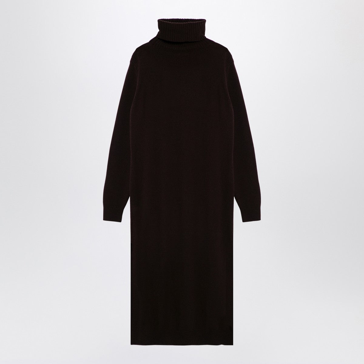 Brown cashmere blend turtleneck dress — Roberto Collina