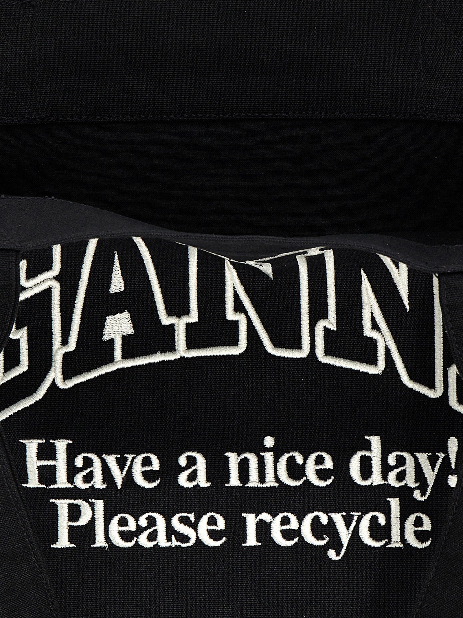 Ganni Large Easy Shopper - Contrasted Logo Bag