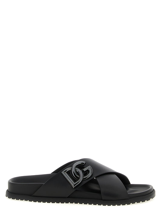 Dolce & Gabbana Leather Slides for Men — Sandals