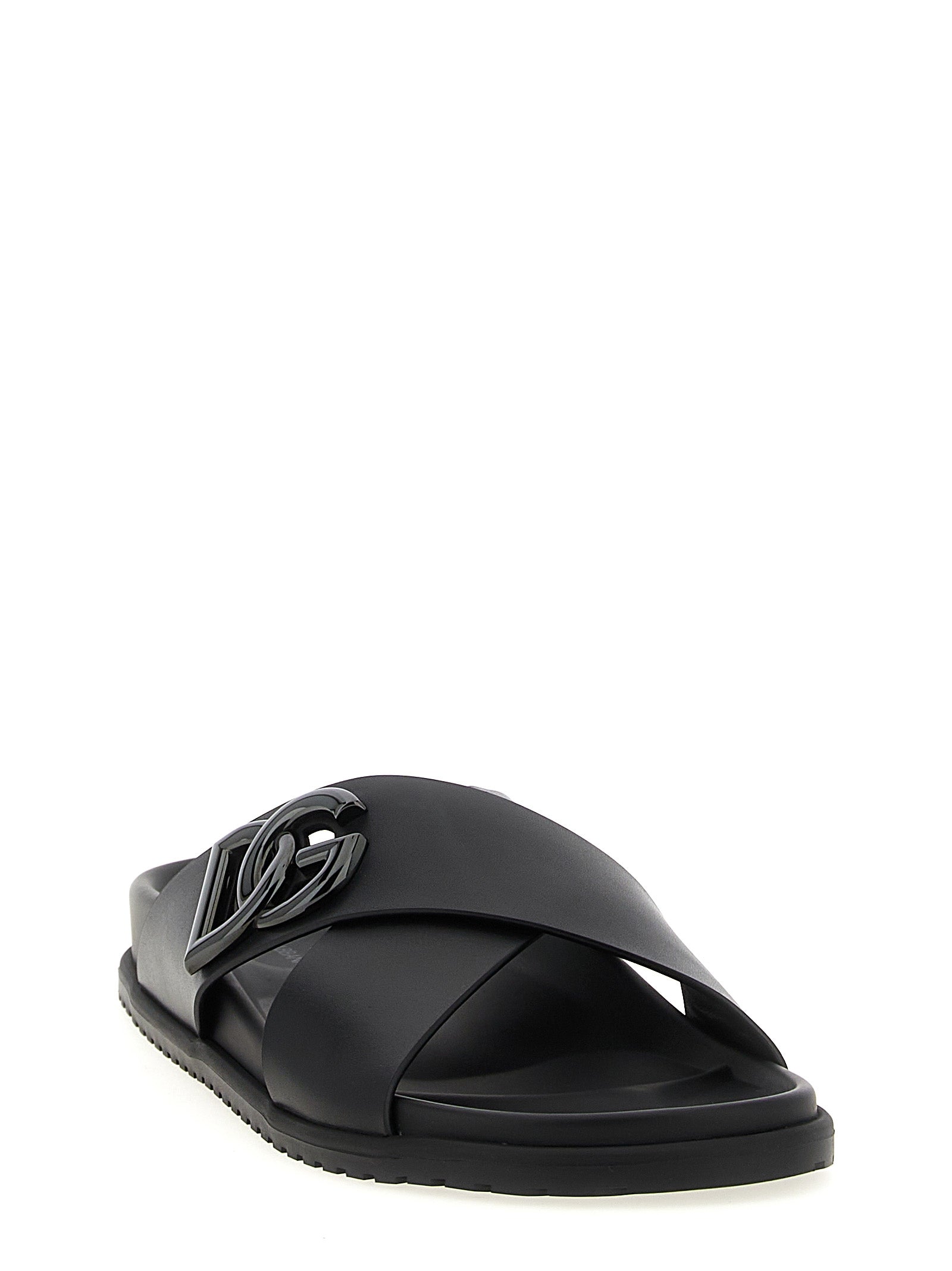 Dolce & Gabbana Leather Slides for Men — Sandals