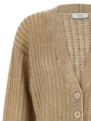 Peserico Waffle Lamé Cardigan