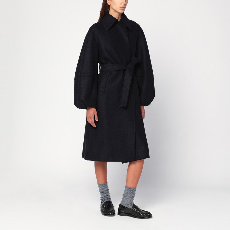 Harris Wharf London Black wool belted coat
