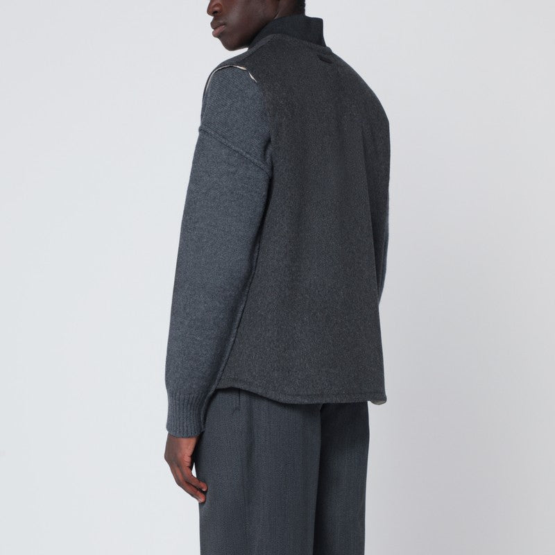 Lardini Grey wool zip gilet — refined warmth, modern cut