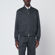 Lardini Grey wool zip bomber jacket