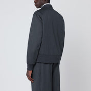 Lardini Grey wool zip bomber jacket