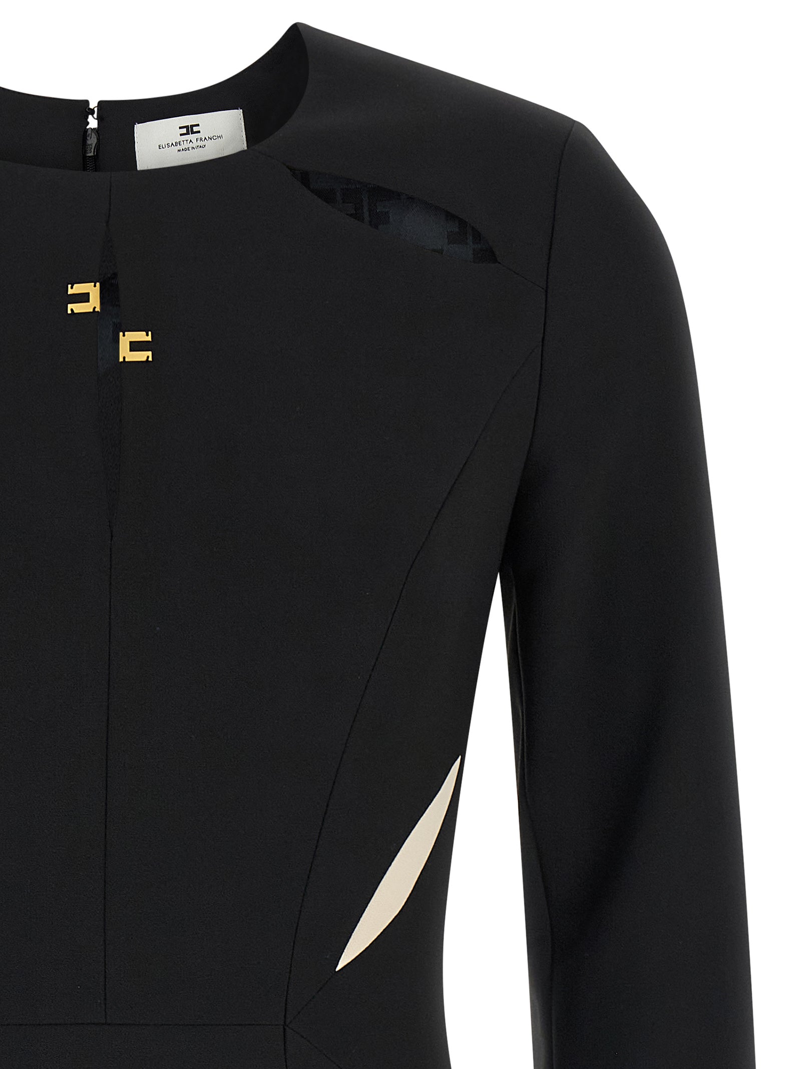 Elisabetta Franchi Sheath Dress — White/Black Mini