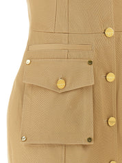 Elisabetta Franchi Mini Dress — Double-Breasted Beige