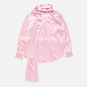 Chemise en satin rose avec foulard Acne Studios