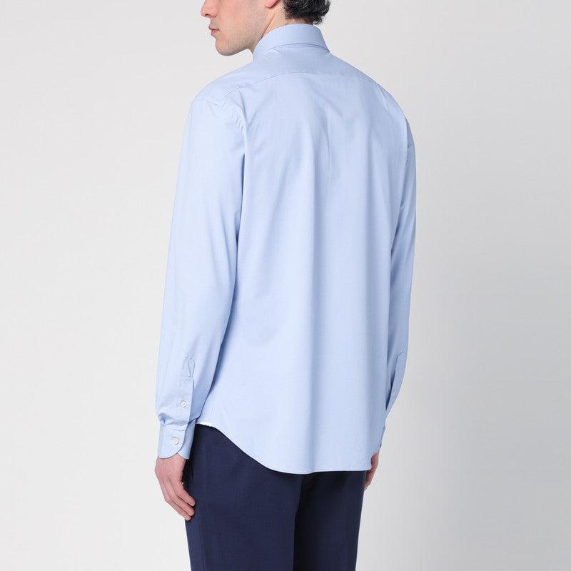XACUS Light blue slim-fit twill Active shirt