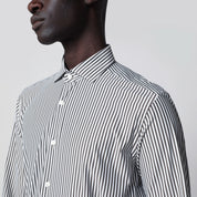 XACUS White Active Striped Tailor Fit Shirt