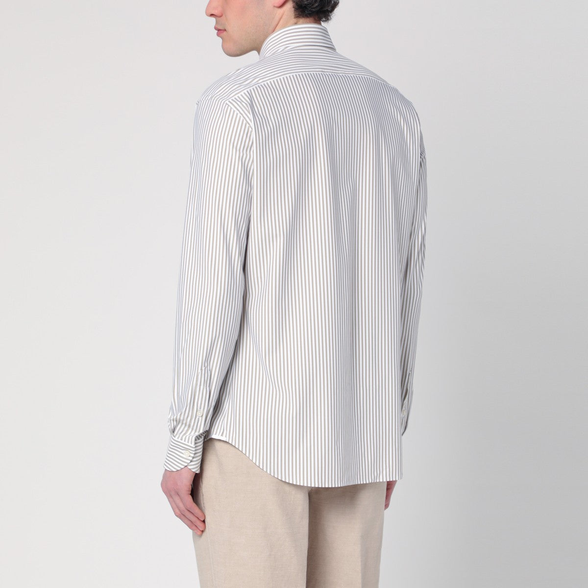 Camisa de algodón blanca/beige XACUS