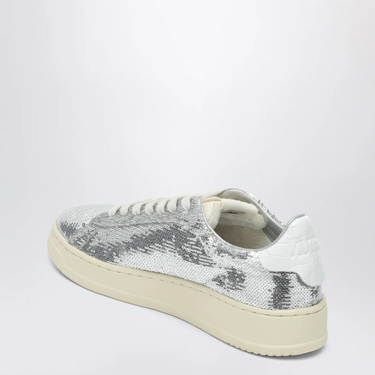 AUTRY Dallas Sparkling Sneakers in grey/white sequins