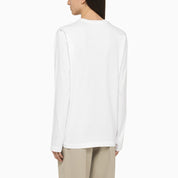 Sportmax White Cotton Long‑Sleeved T‑Shirt