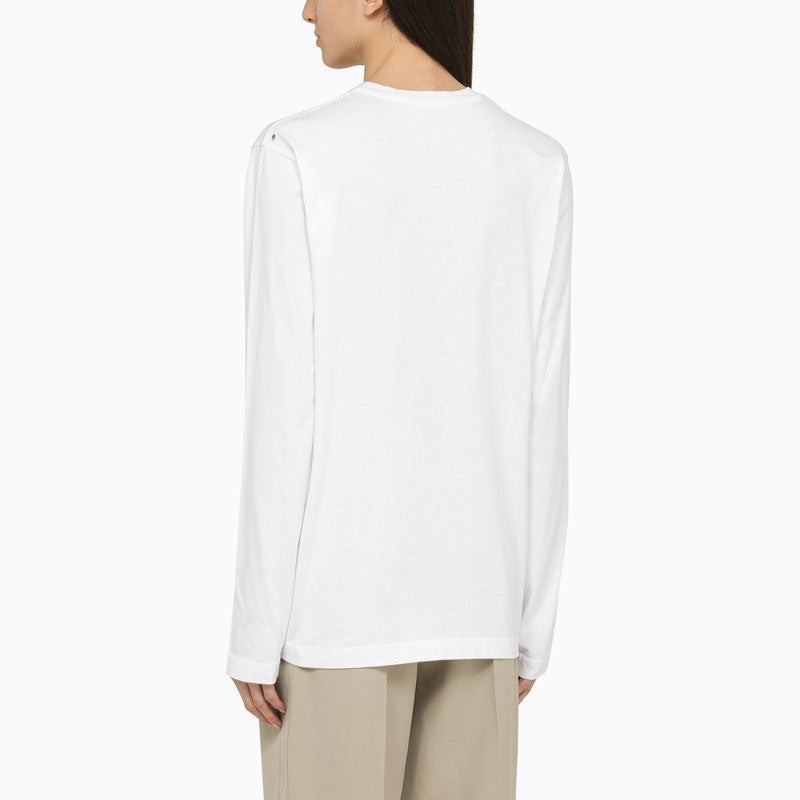 Sportmax White Cotton Long‑Sleeved T‑Shirt