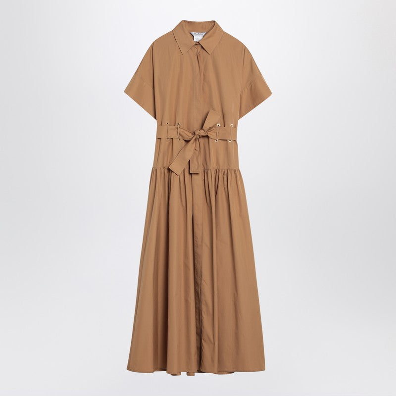 Caramel cotton poplin shirt dress — Max Mara