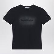 Acne Studios Black T-shirt with logo embroidery