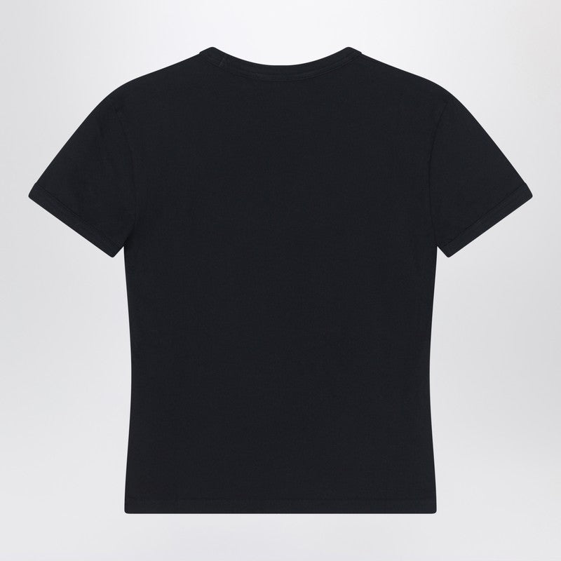 Acne Studios Black T-shirt with logo embroidery