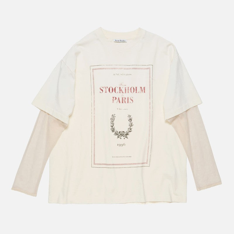 Acne Studios White layered t-shirt with print