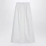 Max Mara wide white gabardine skirt — elegant, modern drape