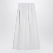 Max Mara wide white gabardine skirt — elegant, modern drape