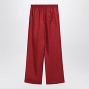 Red Silk Trousers — LouLou De Saison Wide Fit