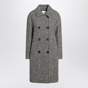 S Max Mara Black and white houndstooth coat in virgin wool