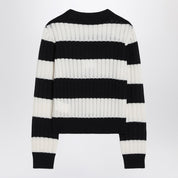 Max Mara Striped crop sweater in wool and cashmere