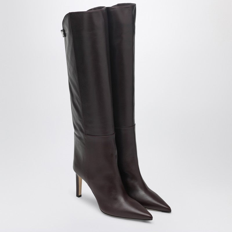 Jimmy Choo Alizze Knee Boot 85 — Merlot Stiletto Boots