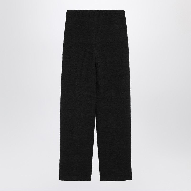 Black Bouclé Straight Trousers — LouLou De Saison