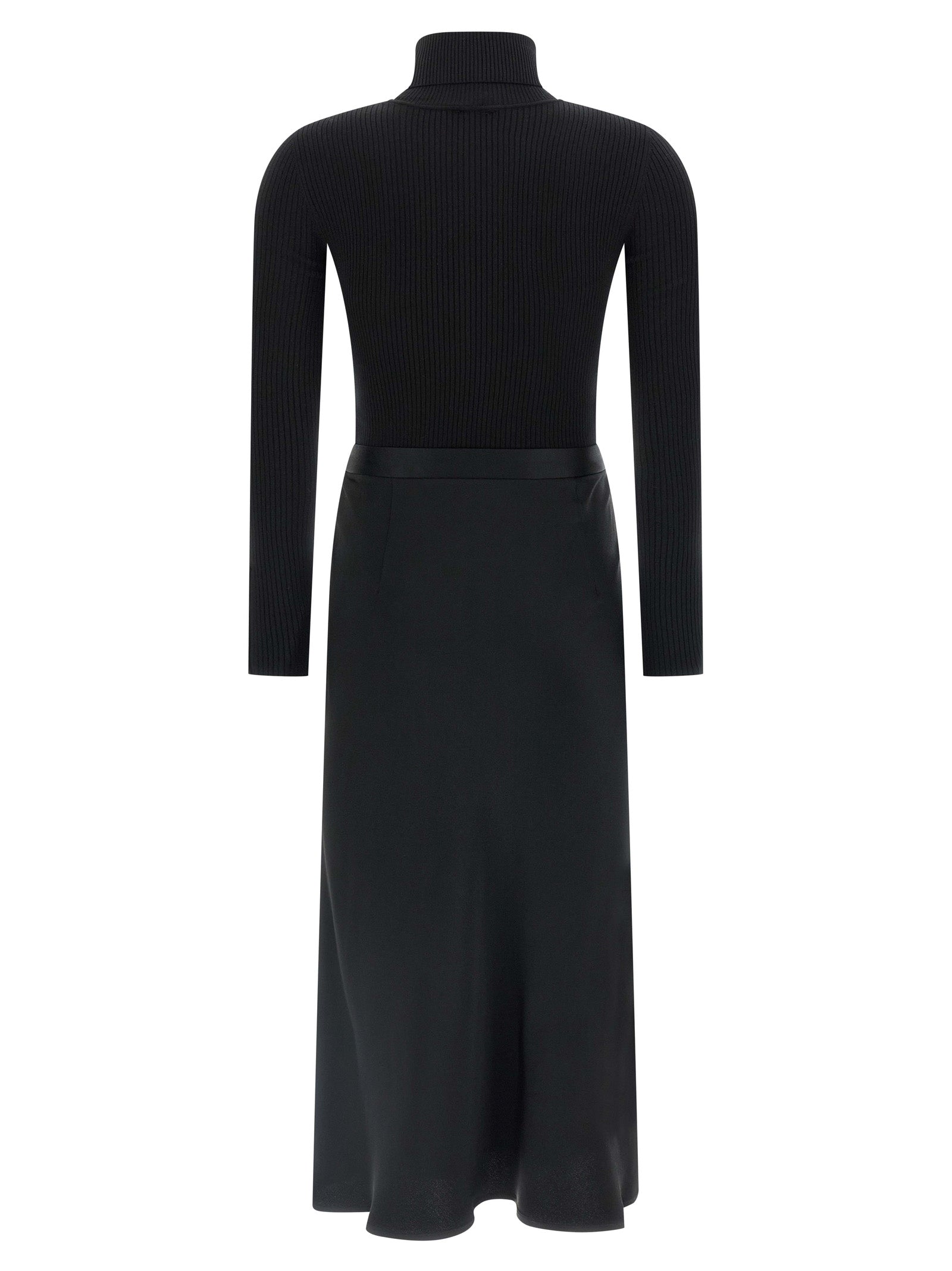 Elisabetta Franchi Turtleneck Dress — Black Midi