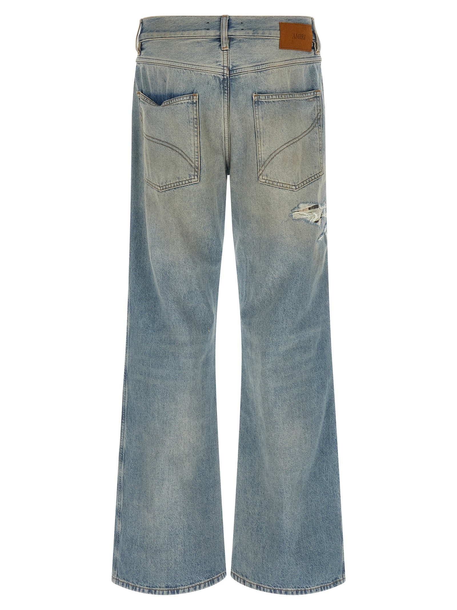 Amiri Checkered Repair Bootcut Jeans — Men’s Designer Jeans