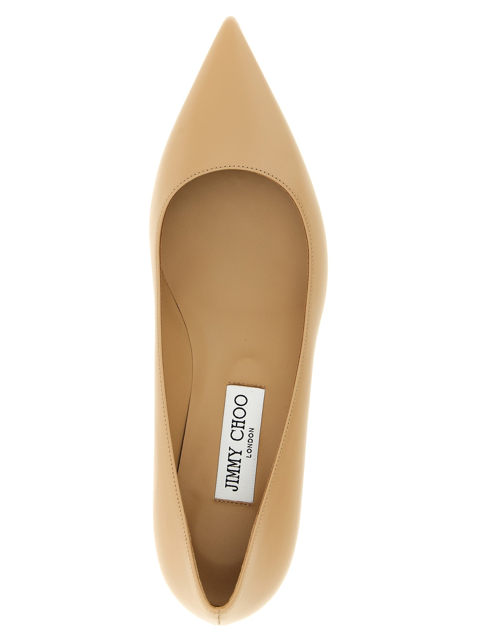 Jimmy Choo Amelia Pumps — Beige Leather Heels 3.5 cm